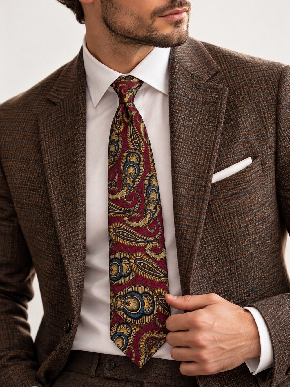 Vintage Burberrys of London Paisley Men’s Tie – Burgundy